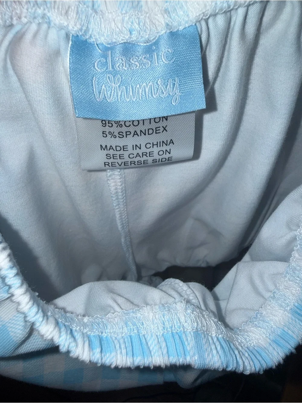 Classic Whimsy Riley Gingham Knit Bloomer Set in Blue, size 24 mos, NWT